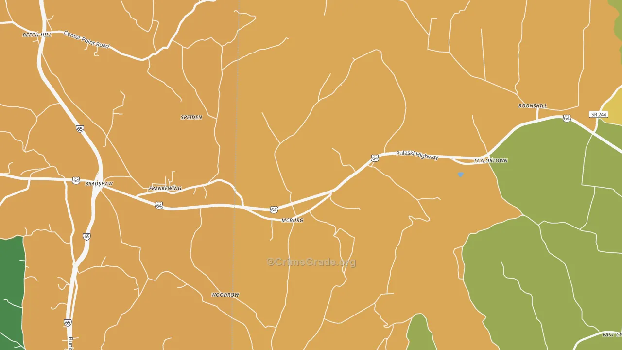 Frankewing, TN Map of Assault Rates