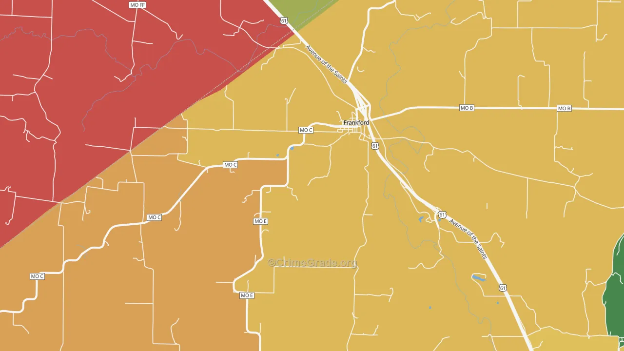 Frankford, MO Map of Assault Rates