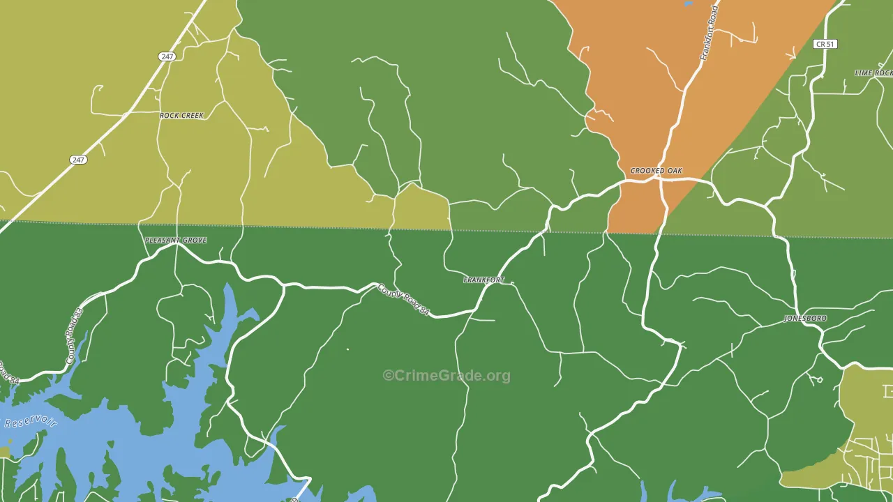 Frankfort, AL Map of Assault Rates