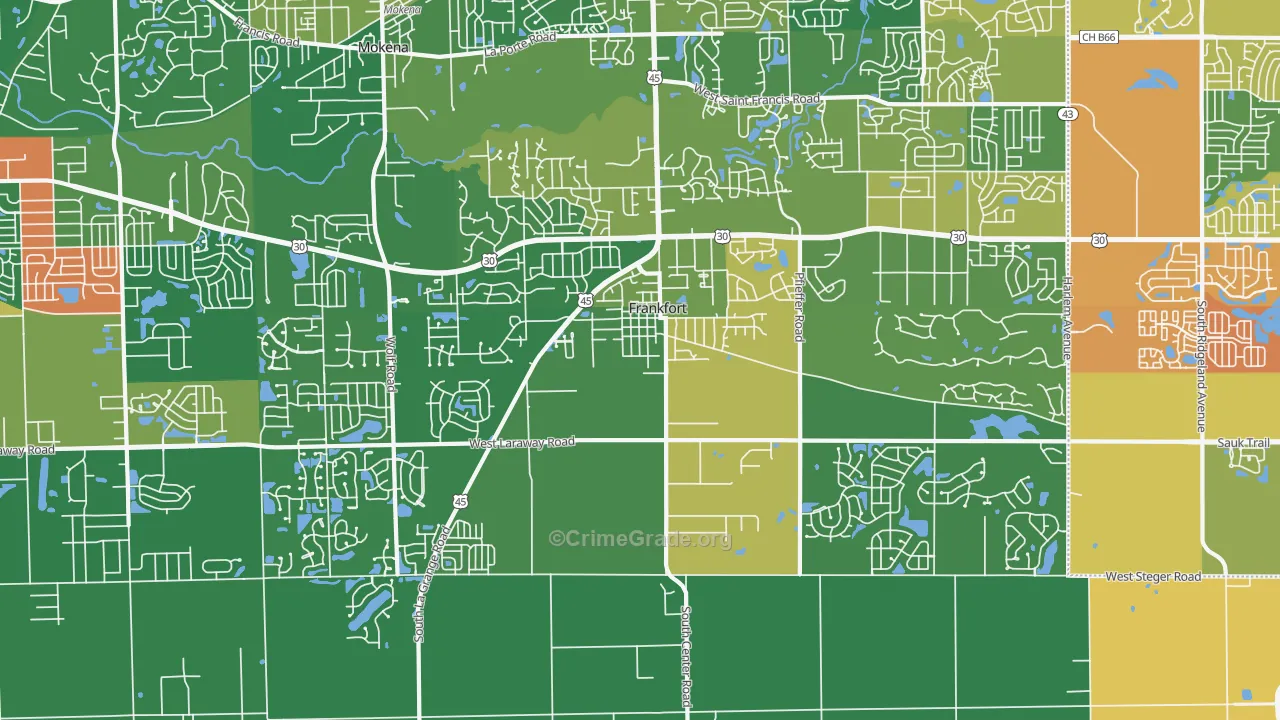 Frankfort, IL Map of Assault Rates