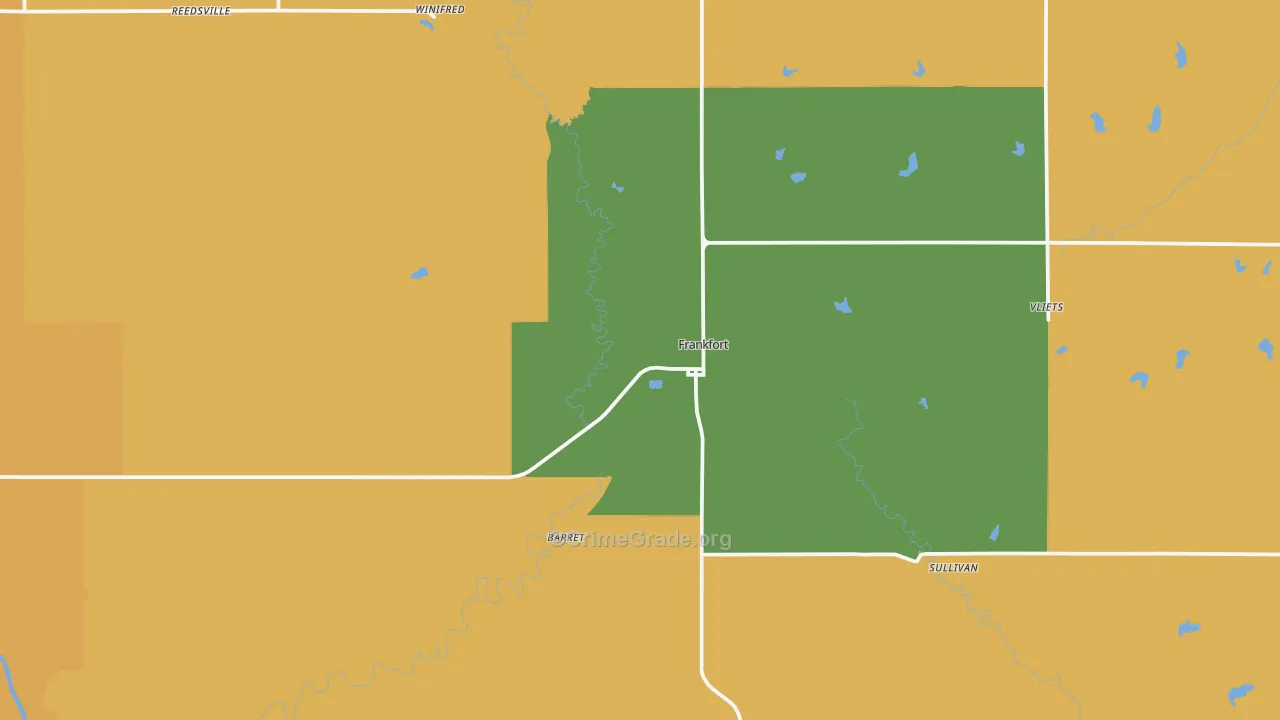 Frankfort, KS Map of Assault Rates