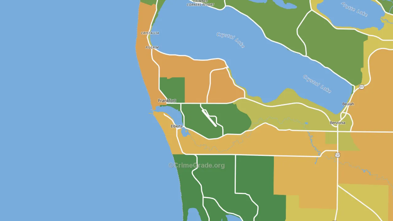 Frankfort, MI Map of Assault Rates