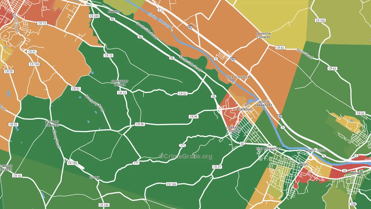 Frankfort, NY Map of Assault Rates