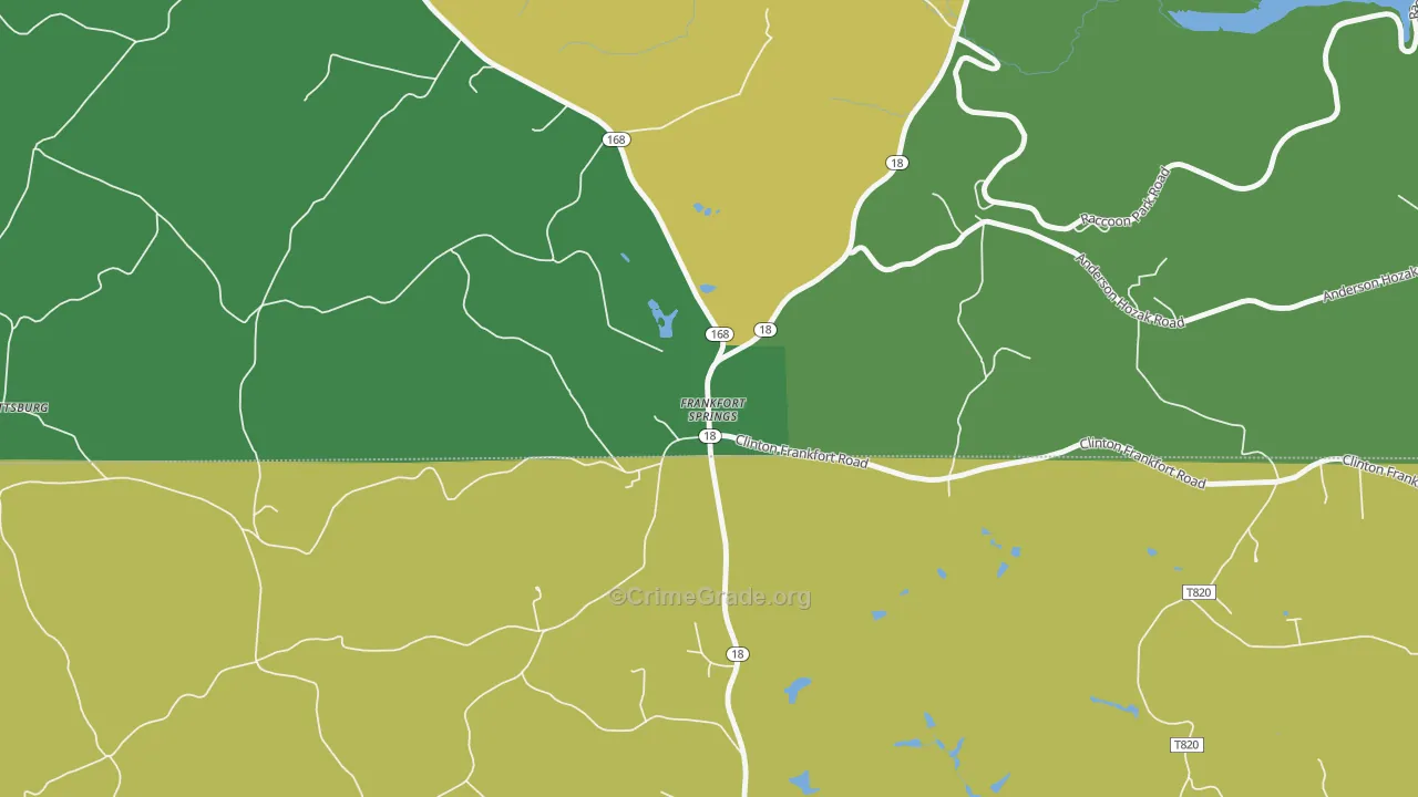 Frankfort Springs, PA Map of Assault Rates