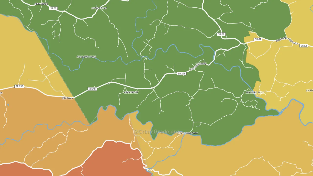 Frankfort, TN Map of Assault Rates