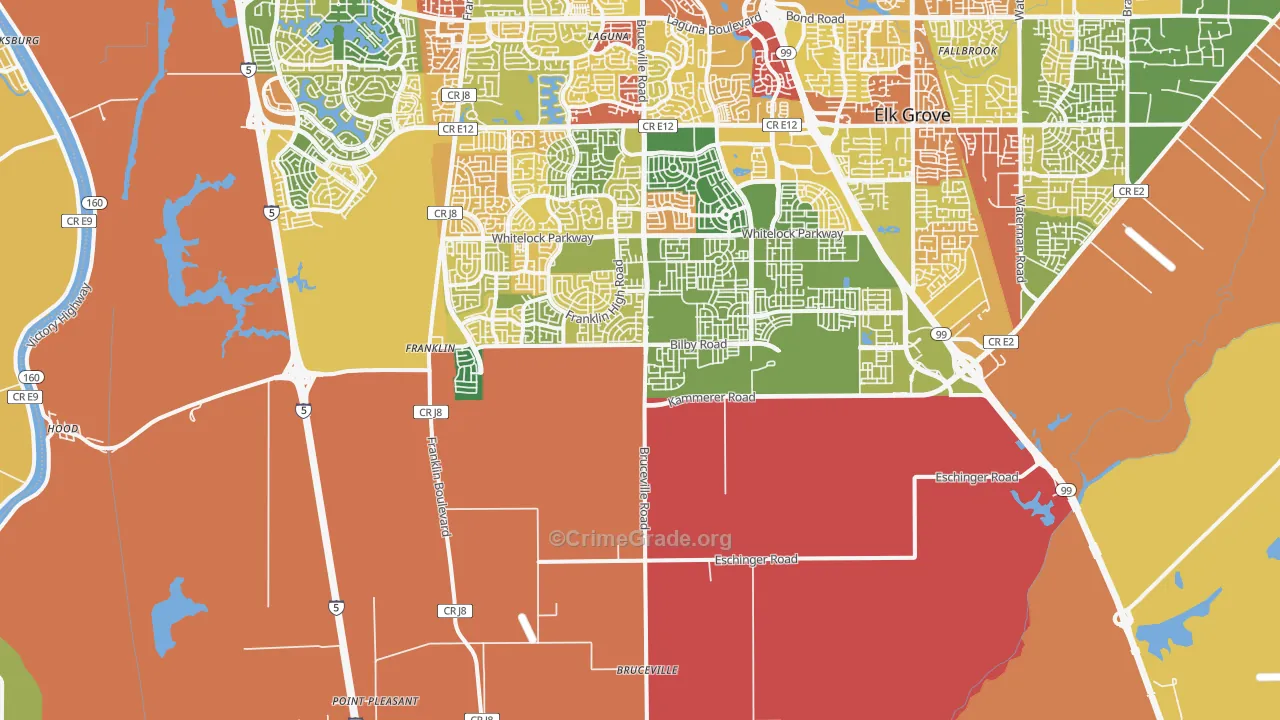 Franklin, CA Map of Assault Rates