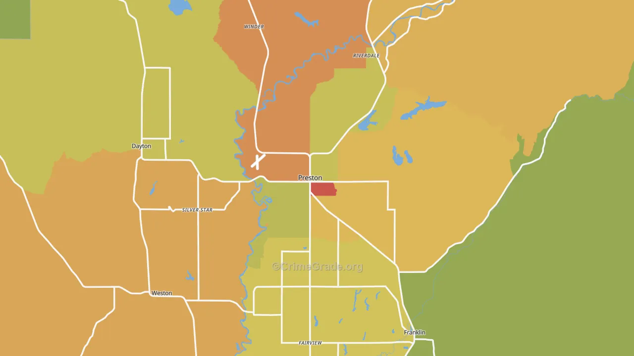 Franklin County, ID Map of Assault Rates