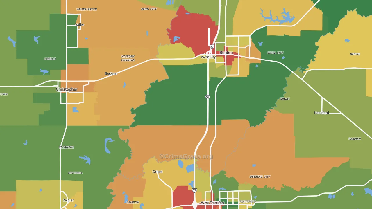 Franklin County, IL Map of Assault Rates