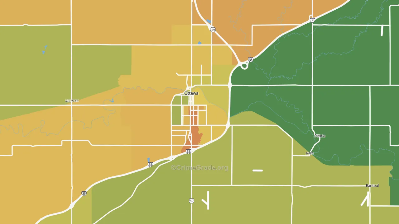 Franklin County, KS Map of Assault Rates