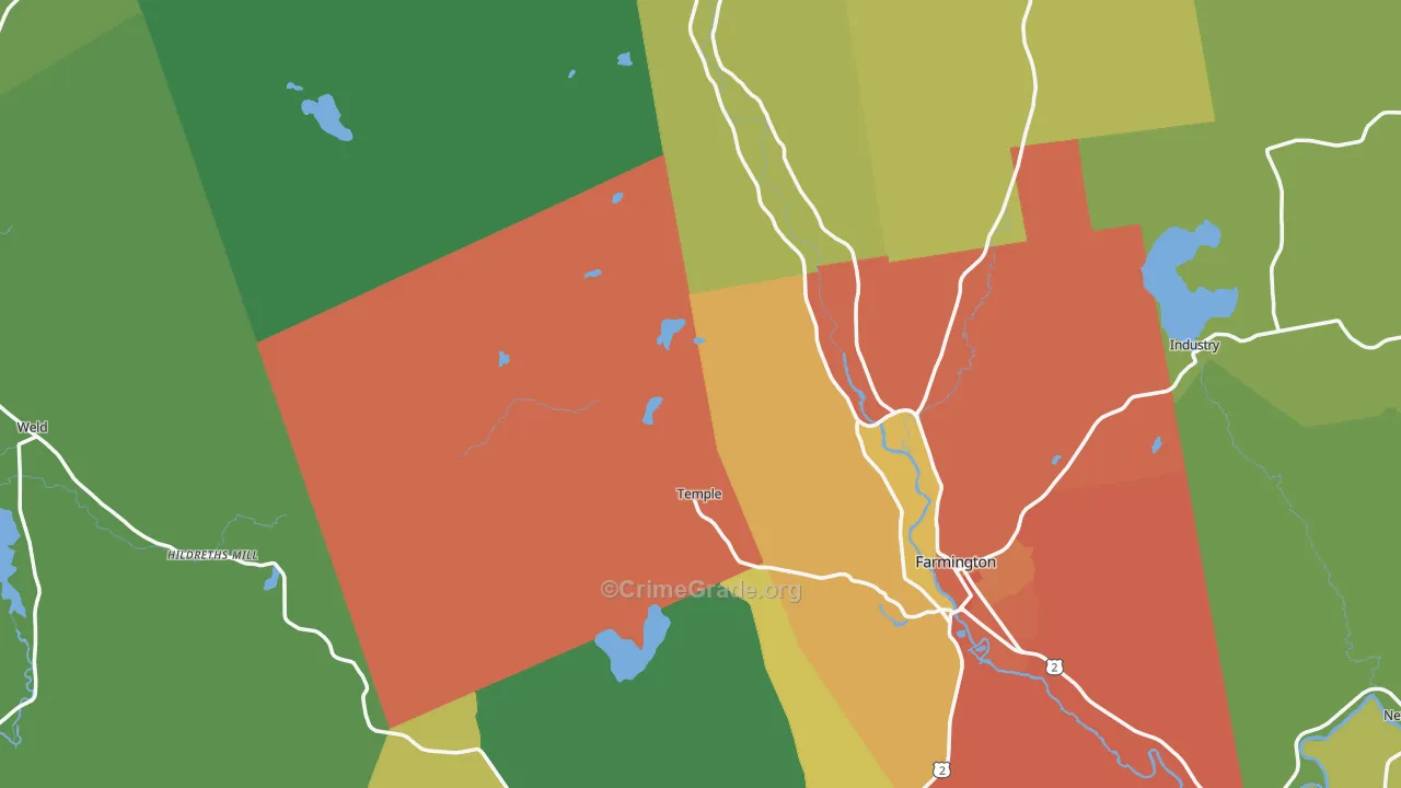 Franklin County, ME Map of Assault Rates