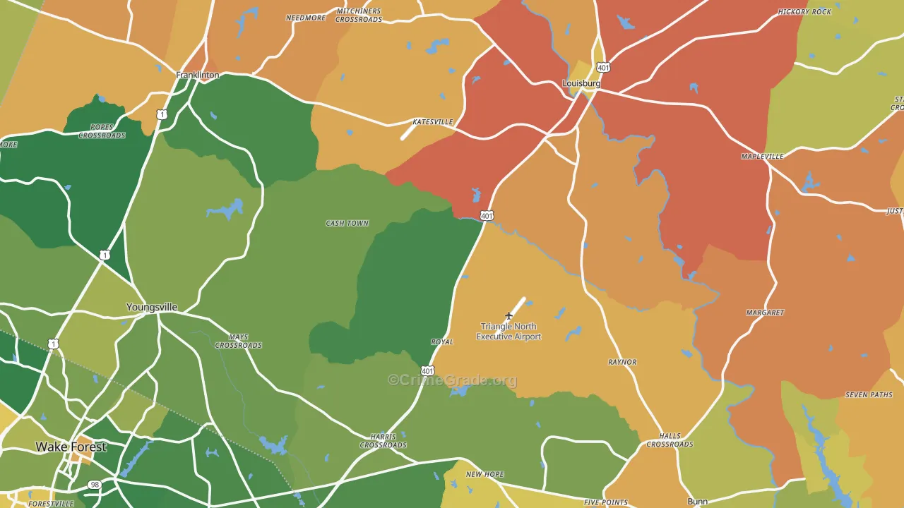 Franklin County, NC Map of Assault Rates