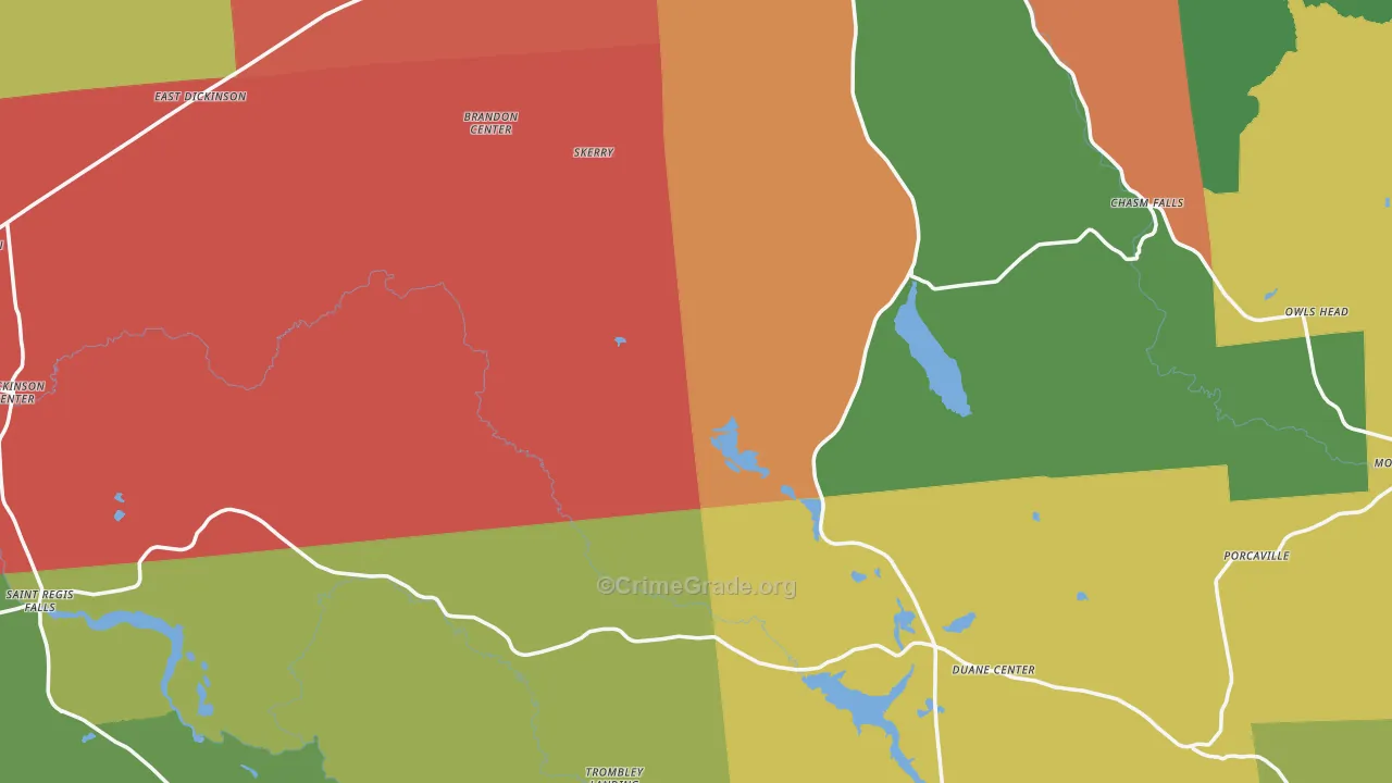 Franklin County, NY Map of Assault Rates