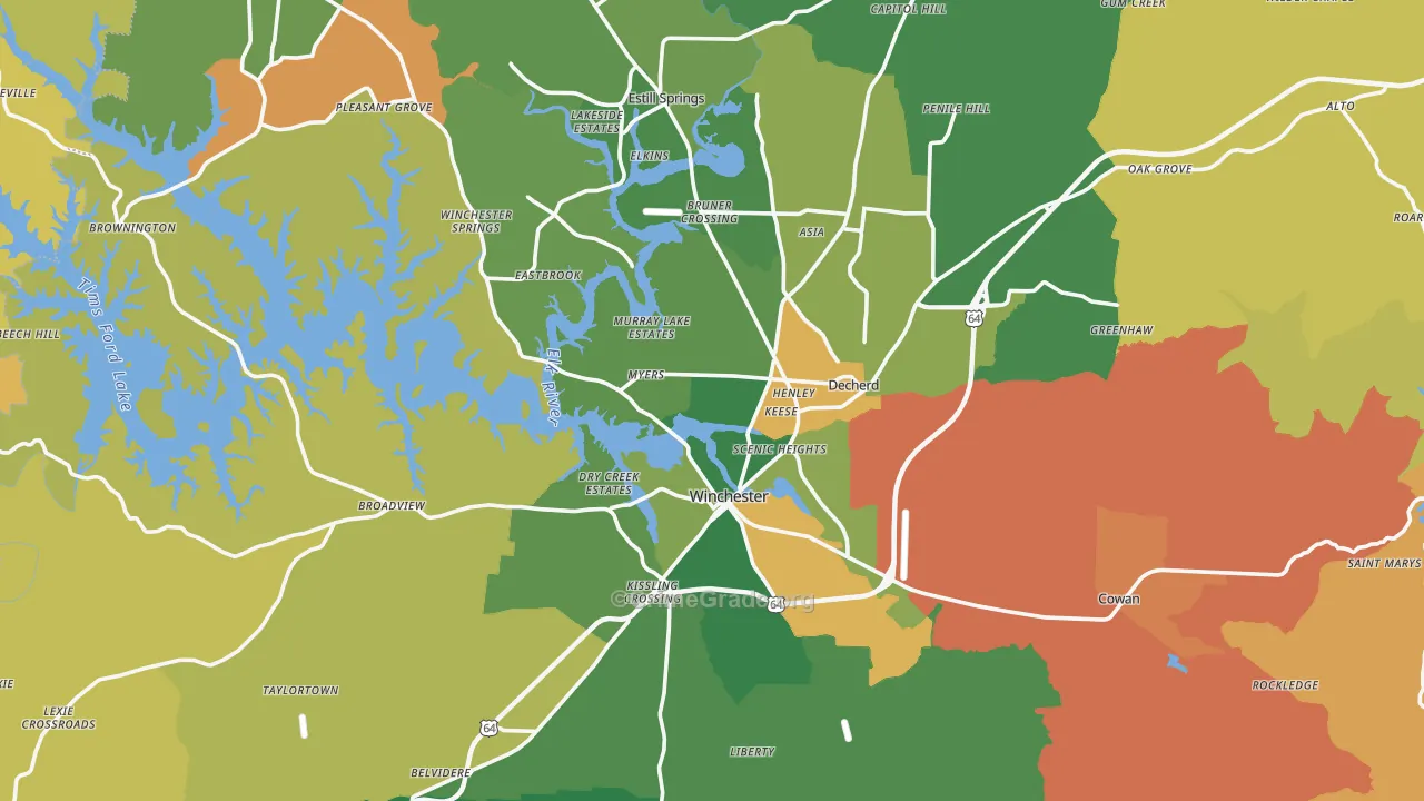 Franklin County, TN Map of Assault Rates