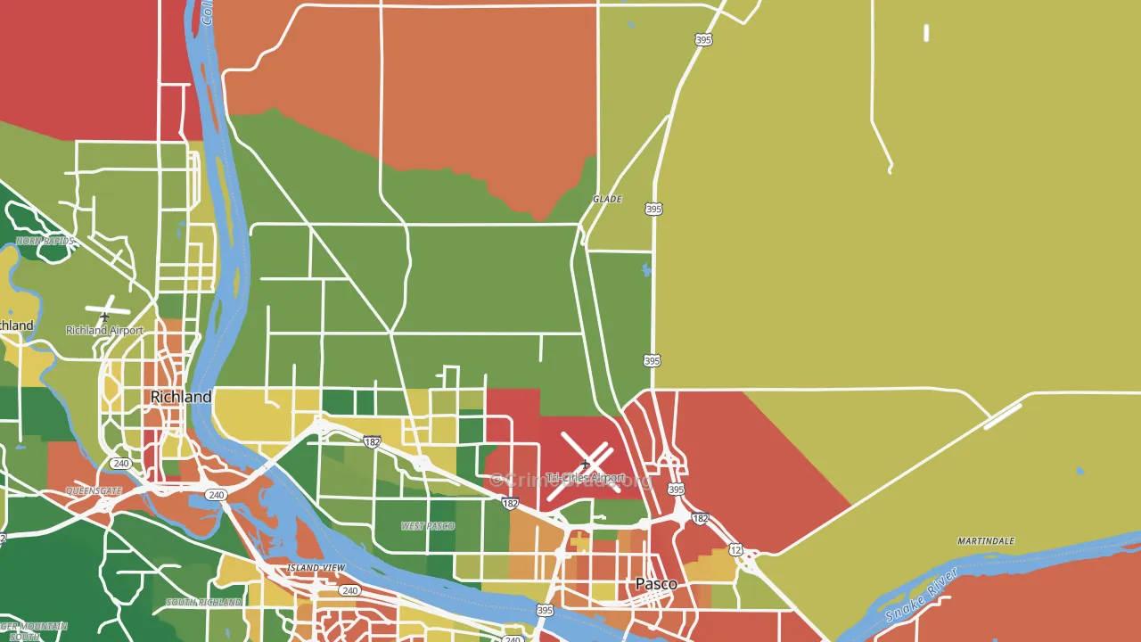 Franklin County, WA Map of Assault Rates