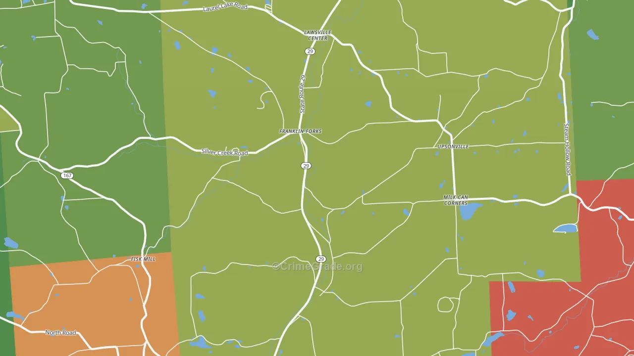 Franklin Forks, PA Map of Assault Rates