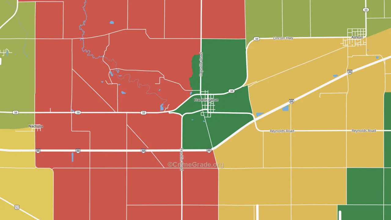 Franklin Grove, IL Map of Assault Rates