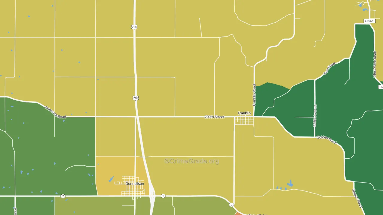 Franklin, IA Map of Assault Rates