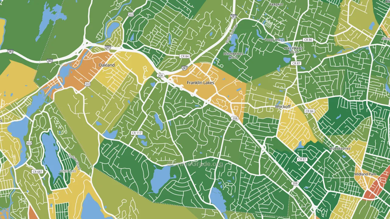 Franklin Lakes, NJ Map of Assault Rates