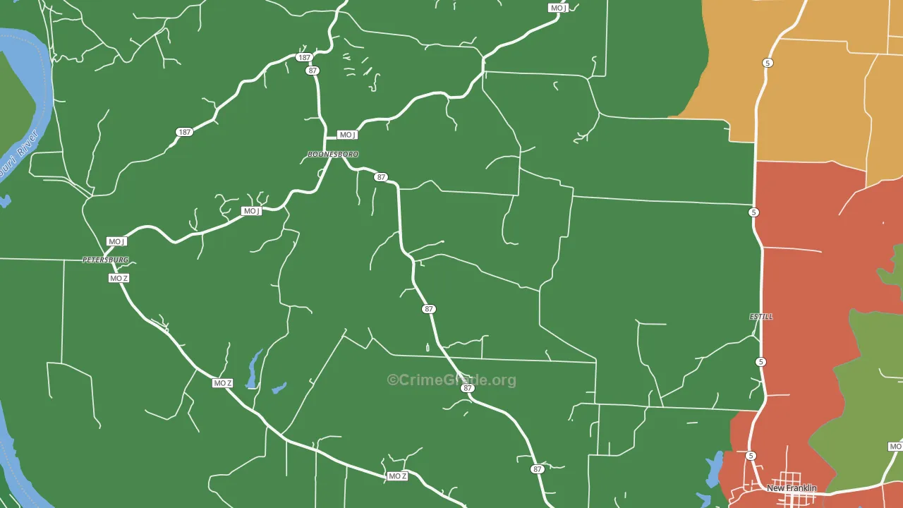 Franklin, MO Map of Assault Rates