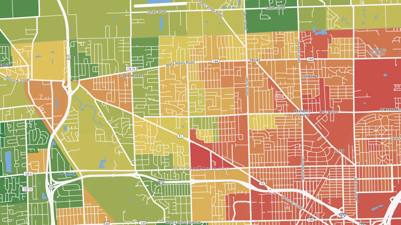 Franklin Park, Toledo, OH Map of Assault Rates