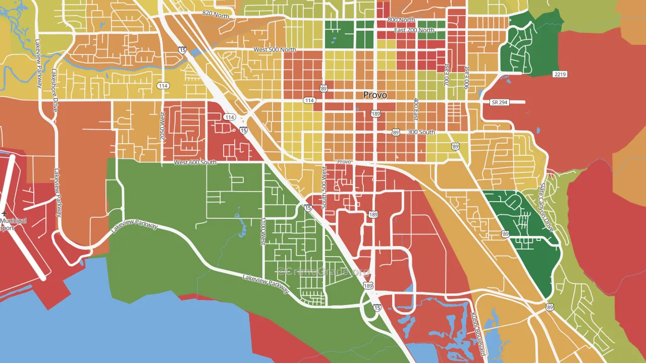Franklin South, Provo, UT Map of Assault Rates