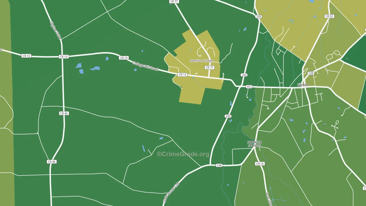 Franklin Springs, NY Map of Assault Rates