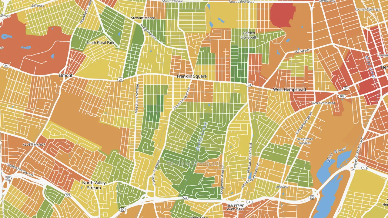 Franklin Square, NY Map of Assault Rates