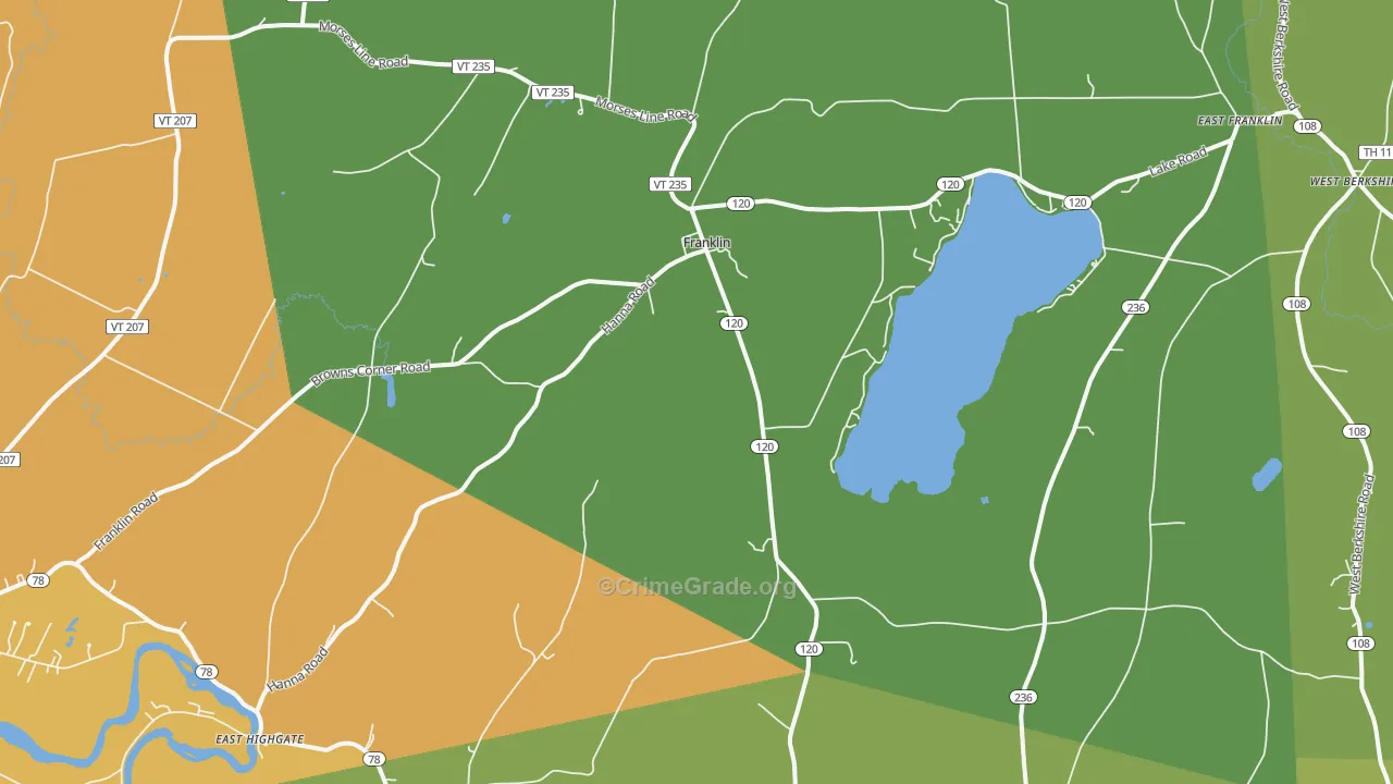 Franklin, VT Map of Assault Rates