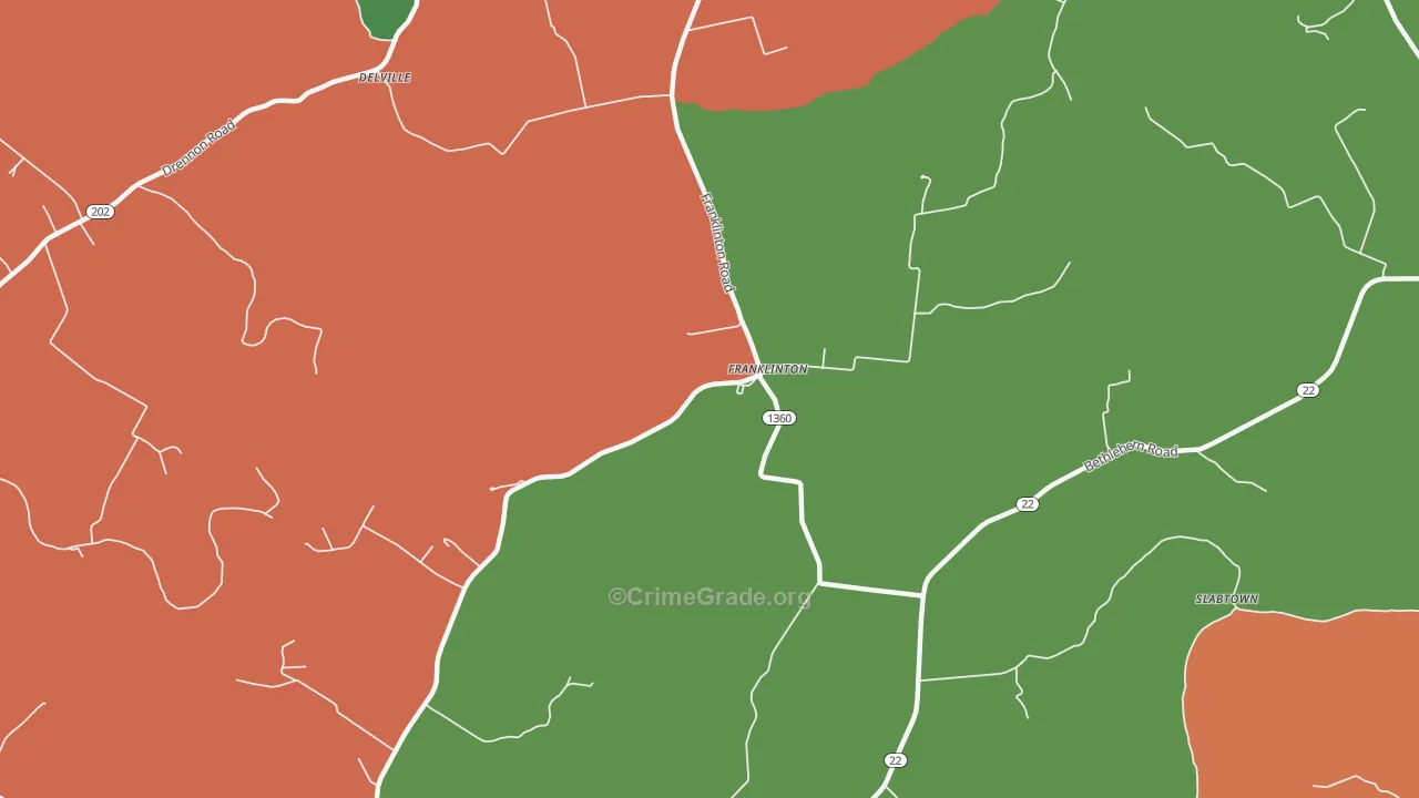 Franklinton, KY Map of Assault Rates