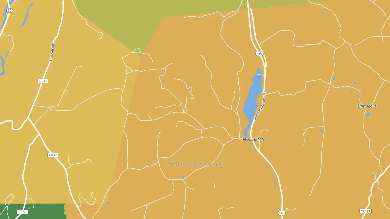 Franklinton, NY Map of Assault Rates