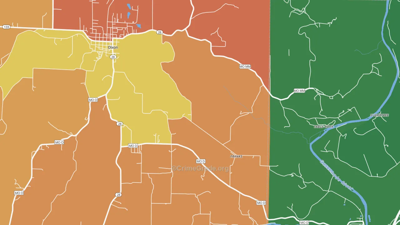Franks, MO Map of Assault Rates
