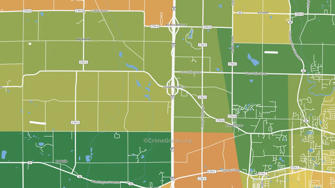 Franksville, WI Map of Assault Rates