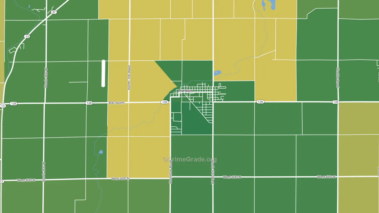 Frankton, IN Map of Assault Rates