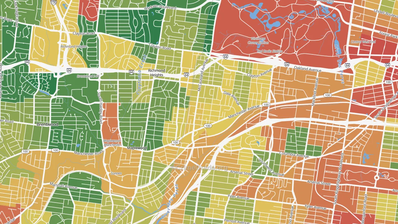 Franz Park, St. Louis, MO Map of Assault Rates