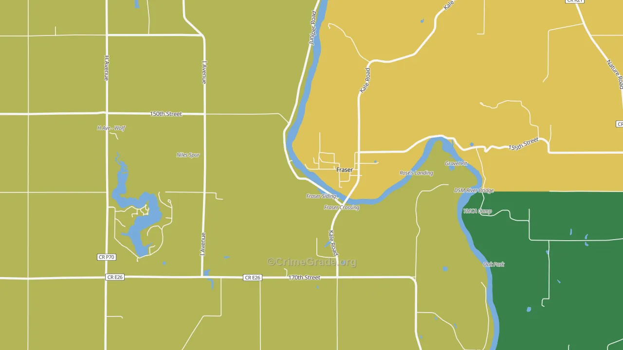 Fraser, IA Map of Assault Rates