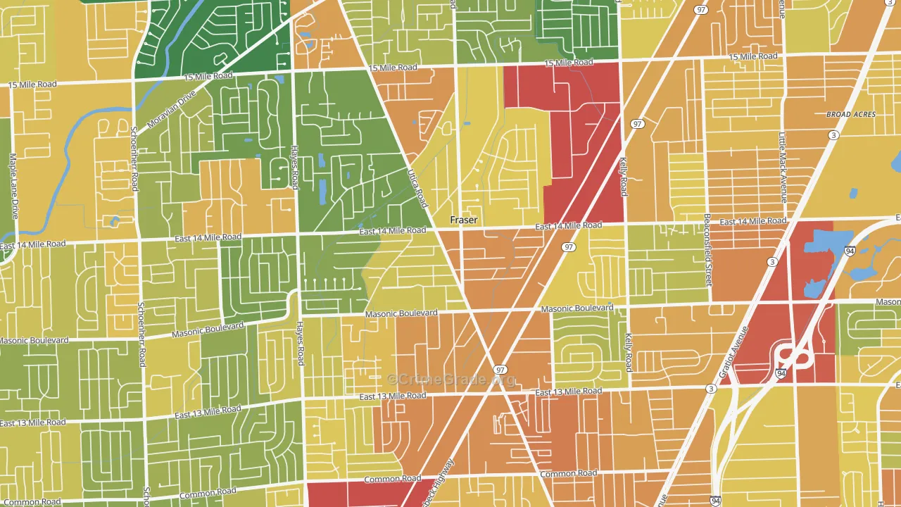 Fraser, MI Map of Assault Rates