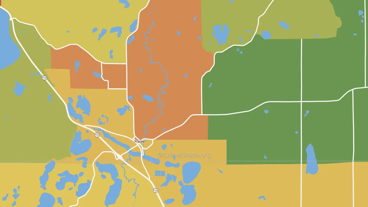 Frazee, MN Map of Assault Rates