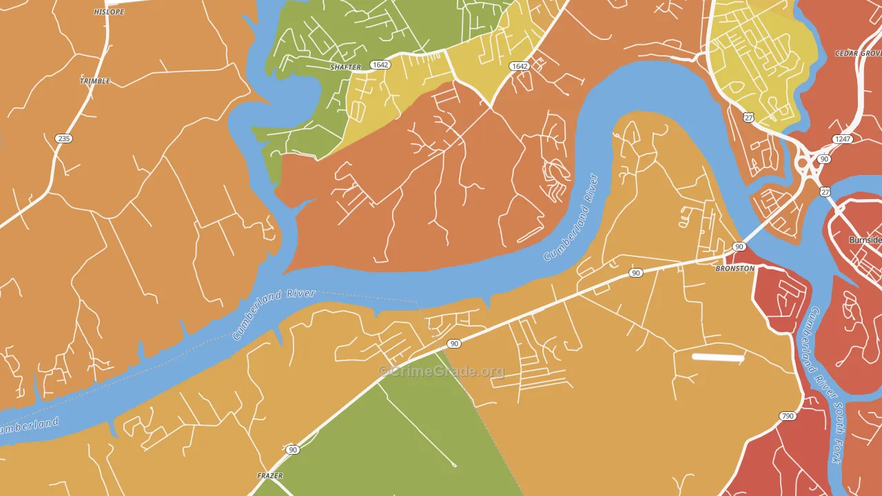 Frazer, KY Map of Assault Rates