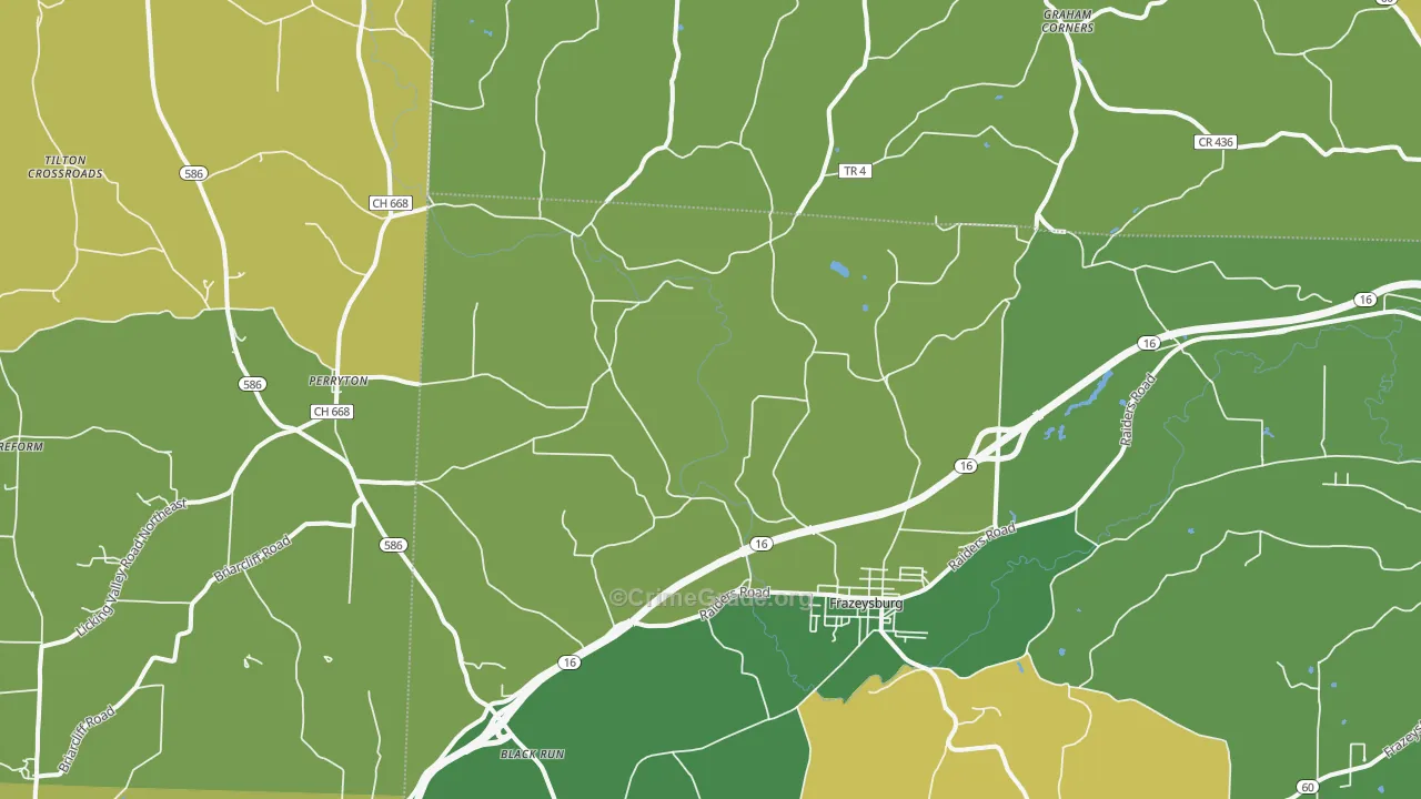 Frazeysburg, OH Map of Assault Rates
