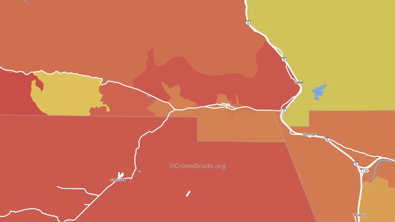 Frazier Park, CA Map of Assault Rates