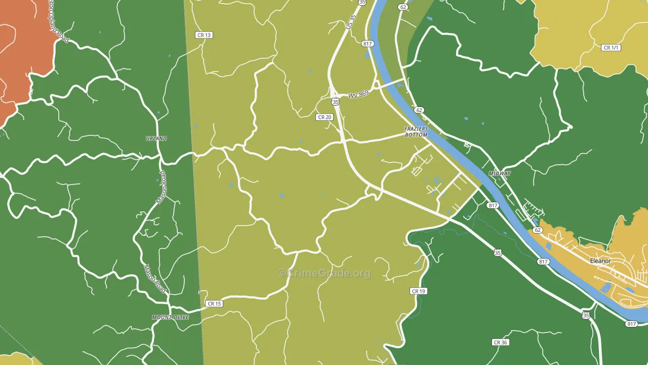Fraziers Bottom, WV Map of Assault Rates