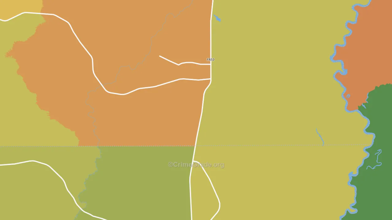 Fred, TX Map of Assault Rates