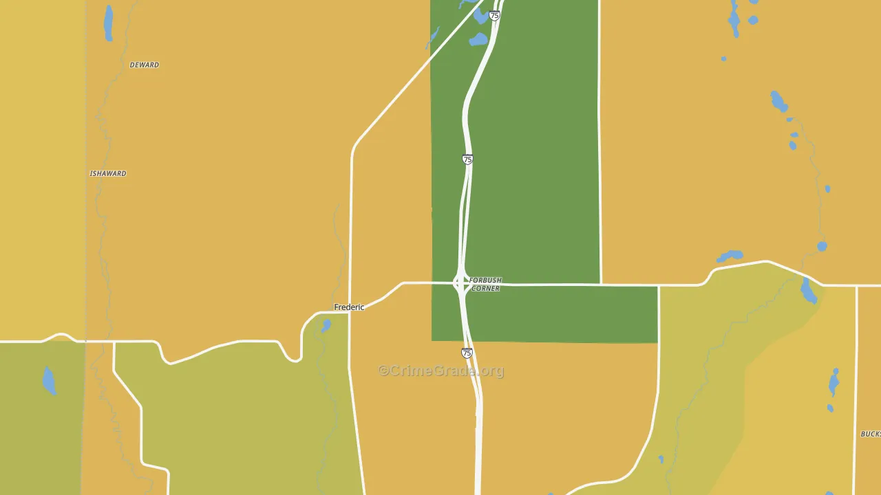 Frederic, MI Map of Assault Rates