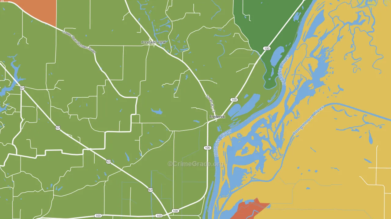 Frederick, IL Map of Assault Rates