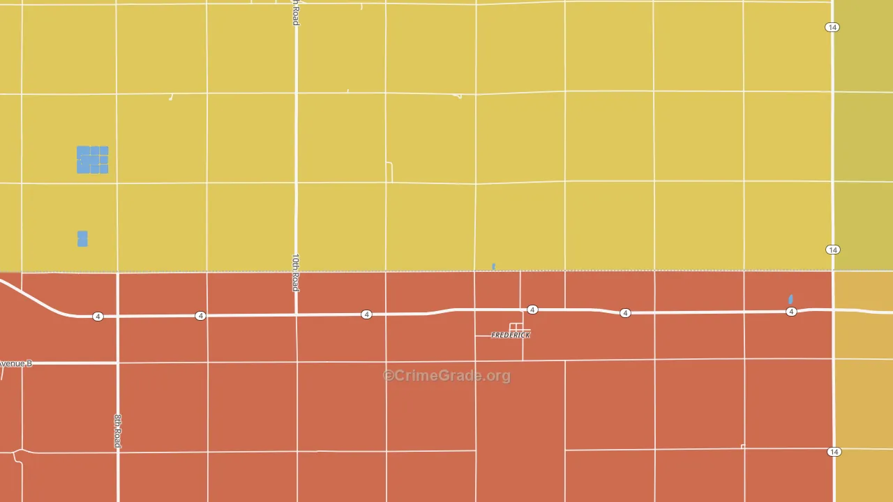 Frederick, KS Map of Assault Rates