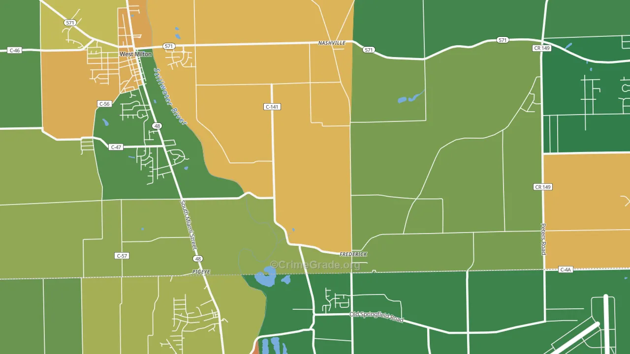 Frederick, OH Map of Assault Rates