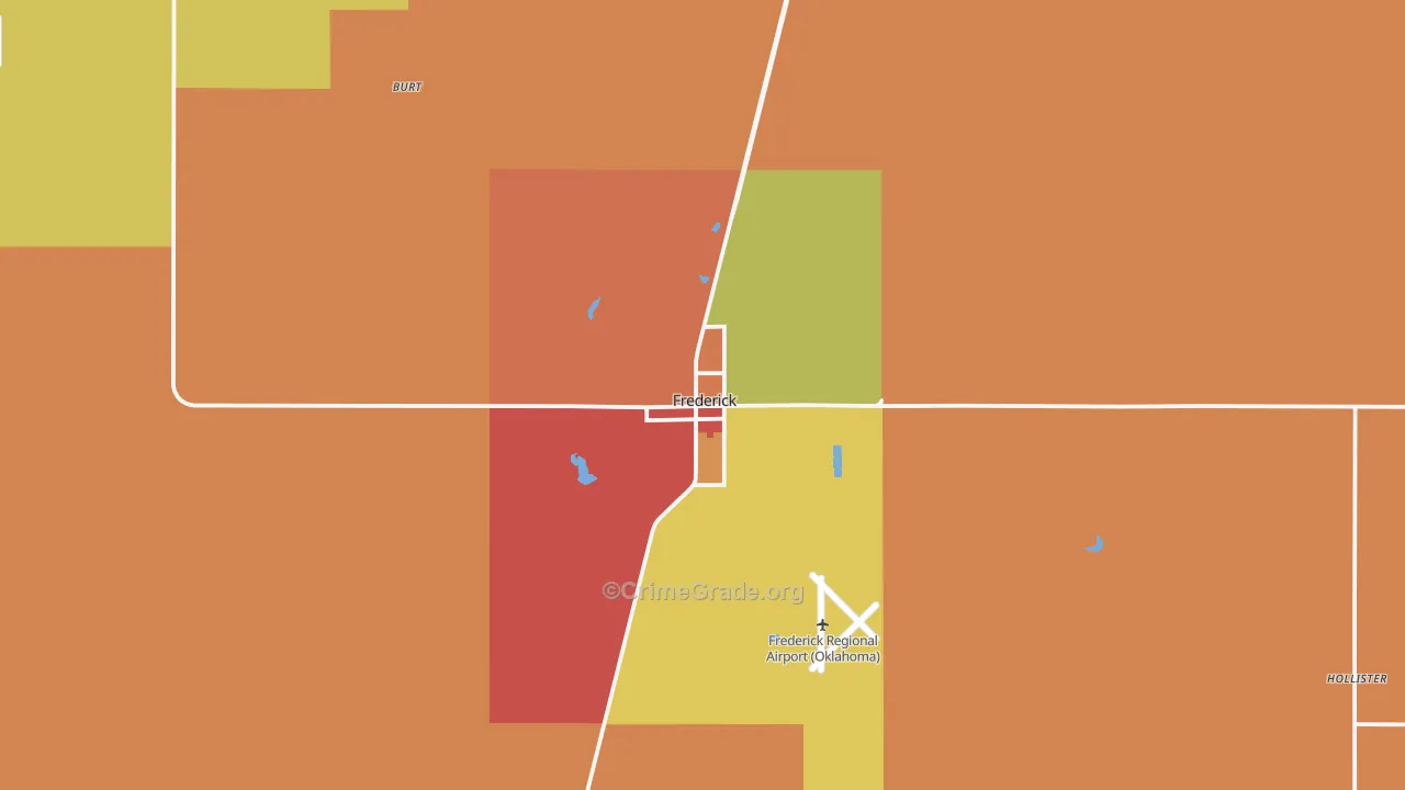 Frederick, OK Map of Assault Rates