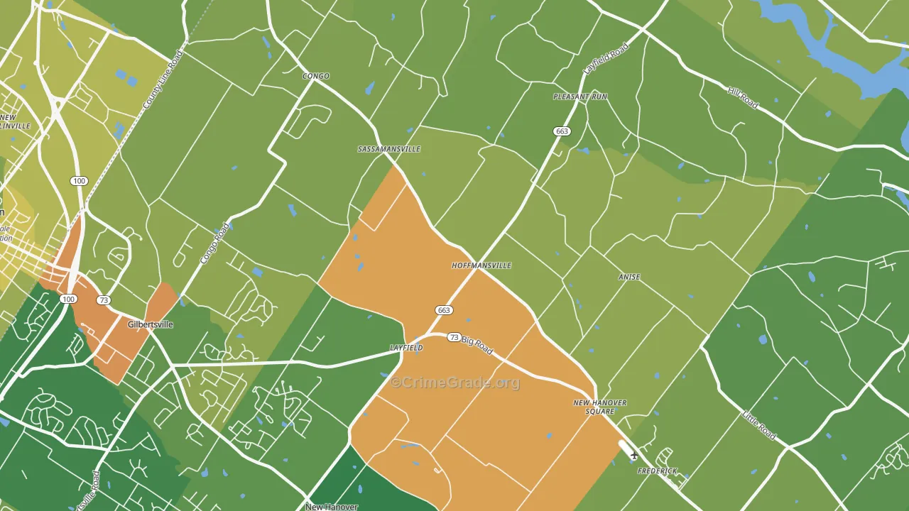 Frederick, PA Map of Assault Rates