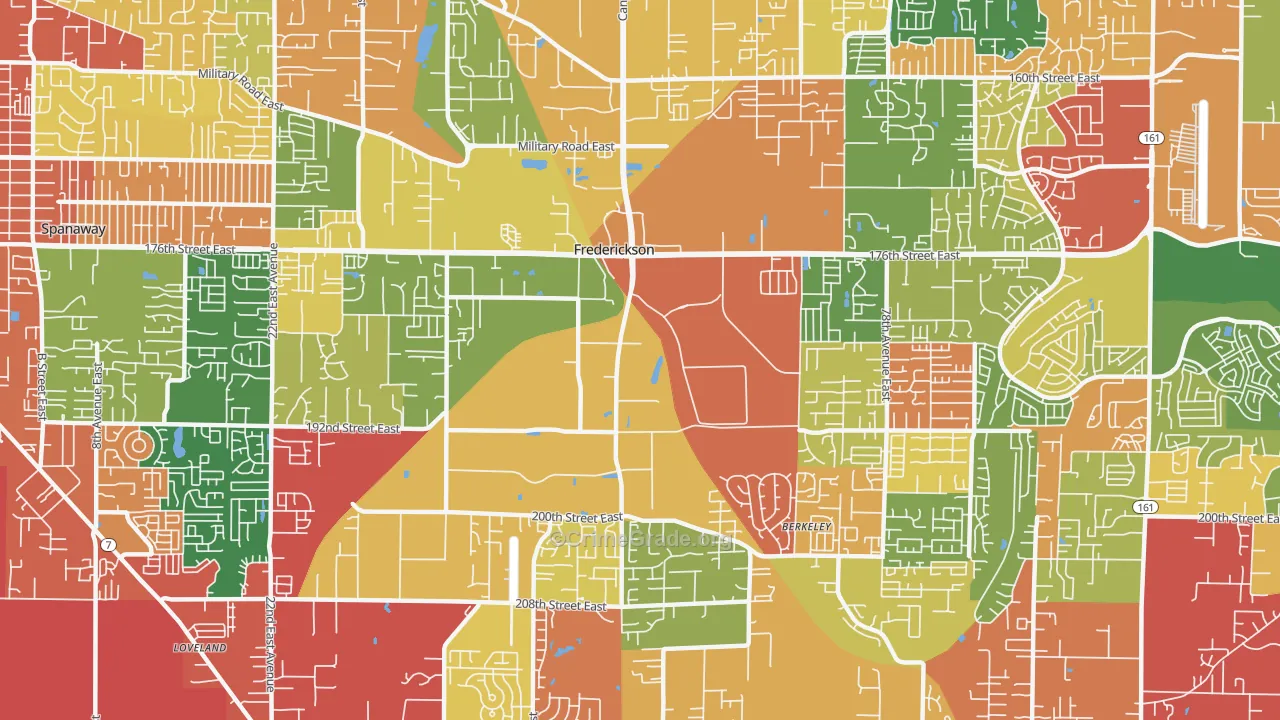 Frederickson, Tacoma, WA Map of Assault Rates