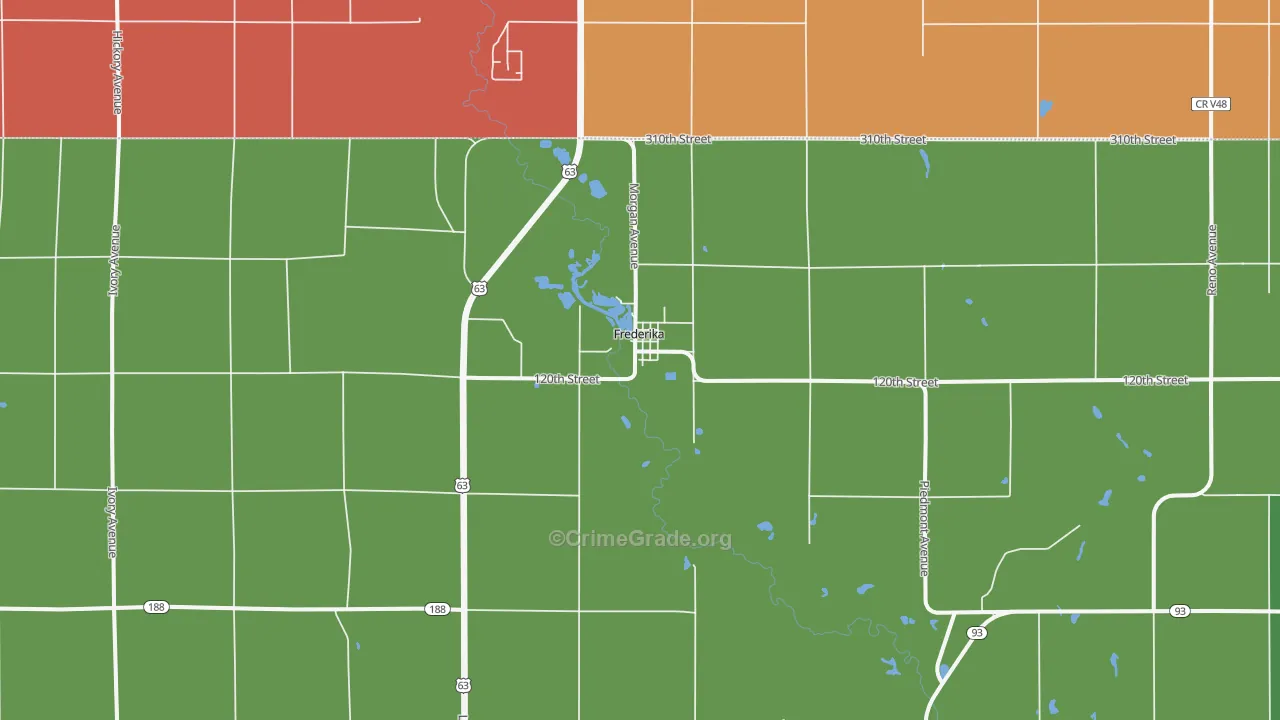 Frederika, IA Map of Assault Rates